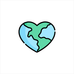 heart with globe