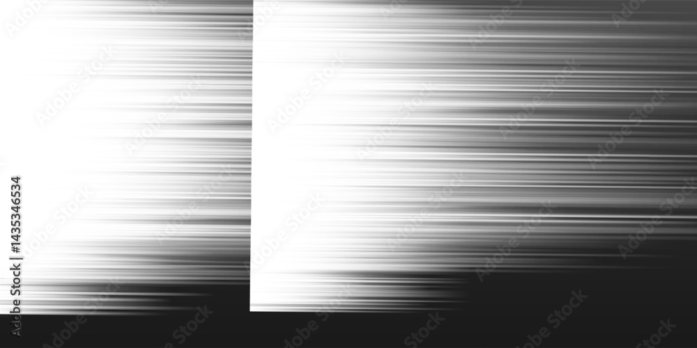 Wall mural black and white bright linear striped motion blur patterned overlaying rectangular gradient shapes a