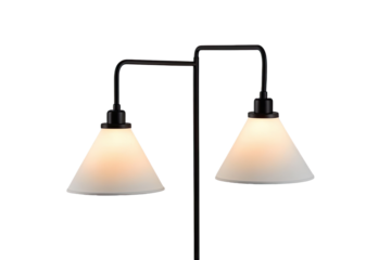 Two-light, modern, cone-shaped lamp