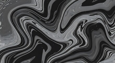 Obraz premium Fluid Monochrome: Abstract Ink Swirl AI Generated