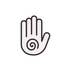 Palm massage colored icons, minimalist vector illustration ,simple transparent graphic element .Isolated on white background