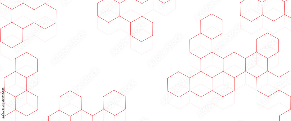 Aufkleber Vector hexagons pattern. Geometric abstract background with simple hexagonal elements. Medical, technology or science design