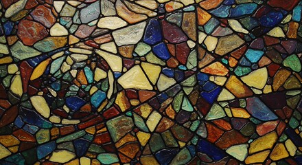 Abstract Mosaic Artwork: A Kaleidoscope of Colors and Textures