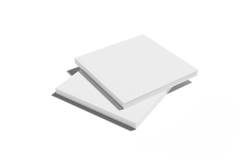 Blank Square hard cover book mockup isolated on soft gray background, 3d rendering