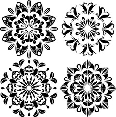 Fototapeta premium Mandala Stencil Vector Art Designs, Intricate Mandala Stencil Vector Patterns, Decorative Mandala Stencil Vector Graphics, Symmetrical Mandala Stencil Vector Templates, Floral Mandala Stencil Vector