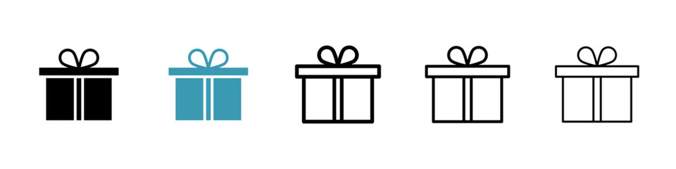 Present gift box vector icon logo or illustration