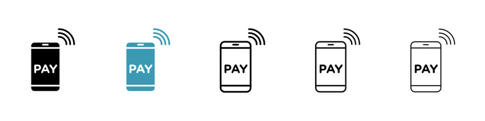 Mobile payment vector icon logo or illustration