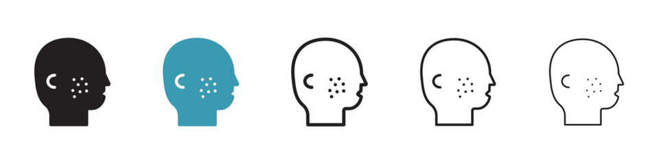Man acne on face vector icon logo or illustration