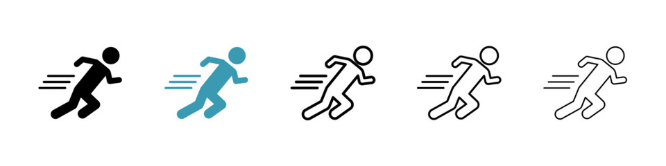 Man fast run vector icon logo or illustration
