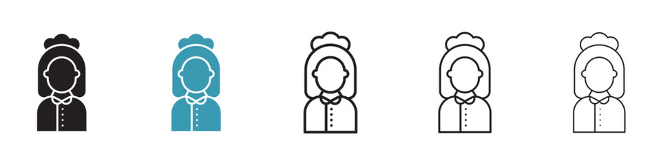 Maid vector icon logo or illustration