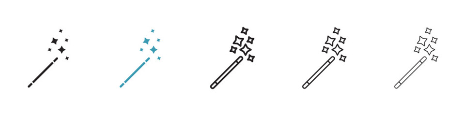 Magic wand vector icon logo or illustration