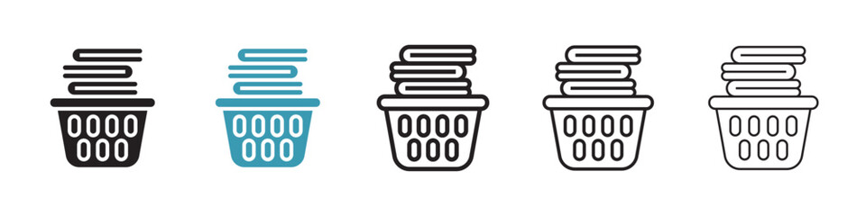Laundry basket vector icon logo or illustration