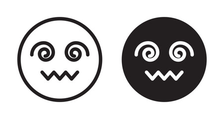 Fototapeta premium Hypnotized emoji vector icon logo or illustration