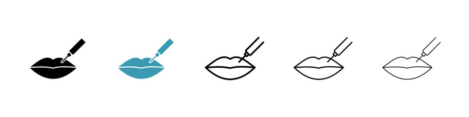 Hyaluronic acid lips injection vector icon logo or illustration
