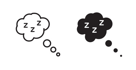Zzz icons. Vector isolated elements concept