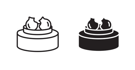 Xiao long bao icons. Vector isolated elements concept