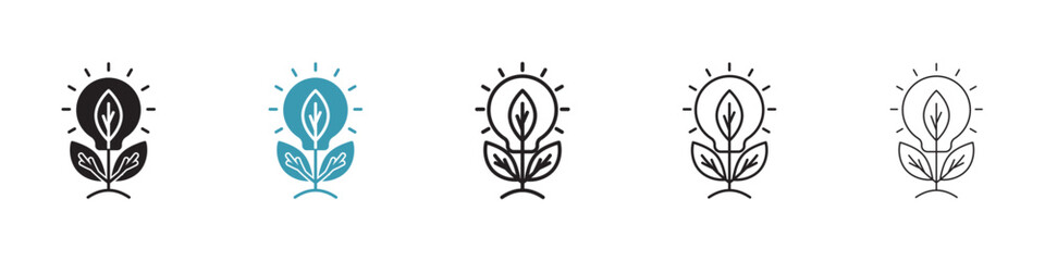 Green eco energy vector icon logo or illustration