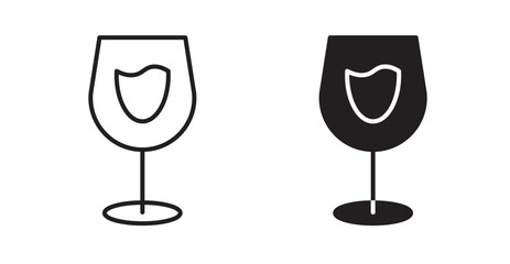 Wine glass icons. Vector isolated elements concept