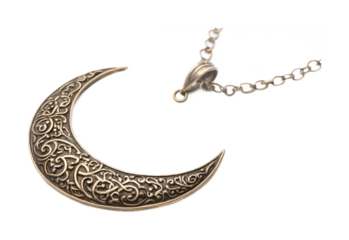 Qamar (Moon) Pendant for Islamic Jewelry - Isolated on White Background