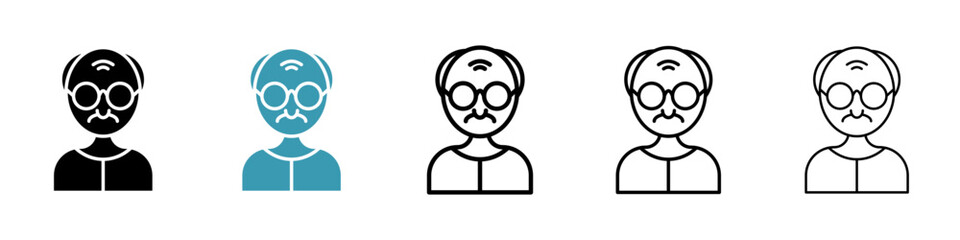 Grandfather vector icon logo or illustration