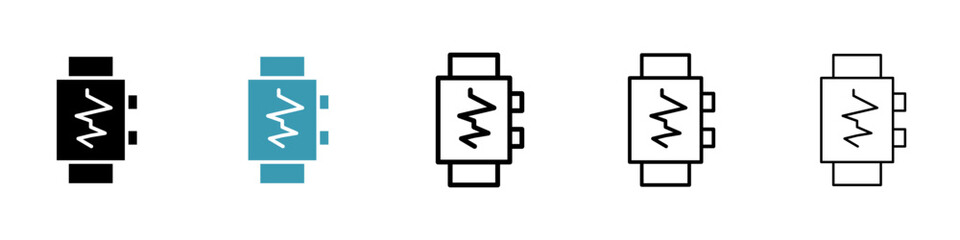 Fitness tracker smart watch vector icon logo or illustration