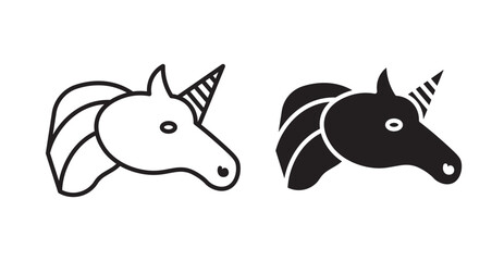 Unicorn icons. Vector isolated elements concept