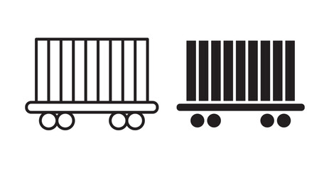 Train cargo icons. Vector isolated elements concept