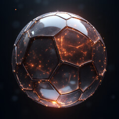 Naklejka premium soccer ball on black background