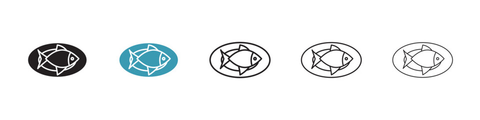 Cooked fish vector icon logo or illustration