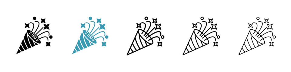 Confetti popper vector icon logo or illustration