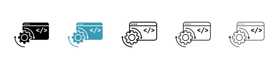 Code optimization vector icon logo or illustration