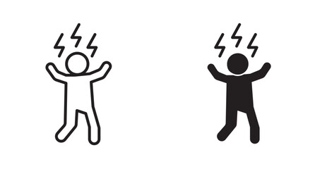 Stressed human icons. Vector isolated elements concept