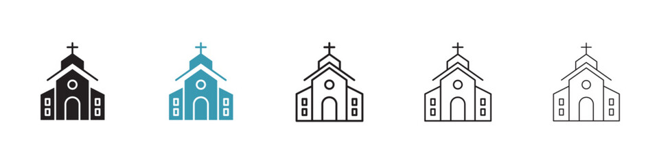 Church vector icon logo or illustration