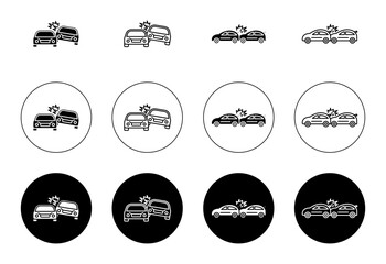 Car crash vector icon logo or illustration
