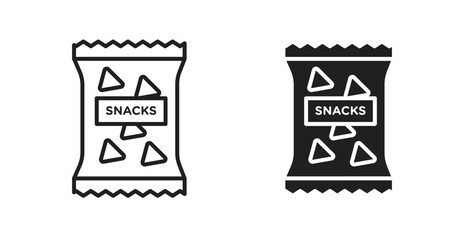 Snacks icons. Vector isolated elements concept