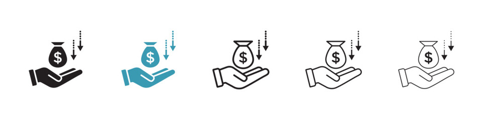 Borrower vector icon logo or illustration