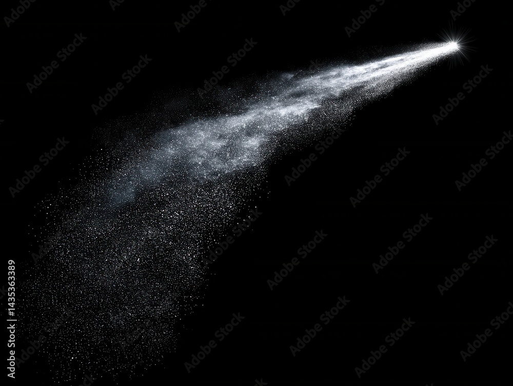Poster ethereal stream of shimmering particles against a dark backdrop creating a magical and celestial atm