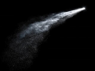 Ethereal stream of shimmering particles against a dark backdrop creating a magical and celestial atmosphere sparkling dust trail cosmic light effect abstract art