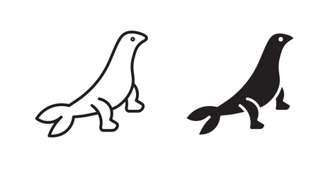 Sea lion icons. Vector isolated elements concept