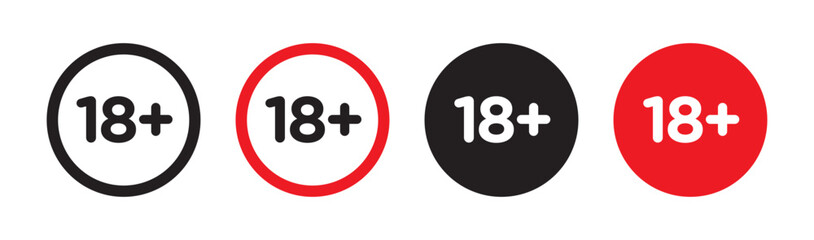 18 Plus vector icon logo or illustration