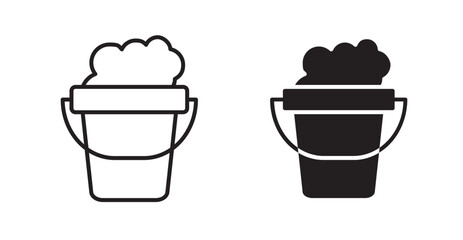 Sand bucket icons. Vector isolated elements concept