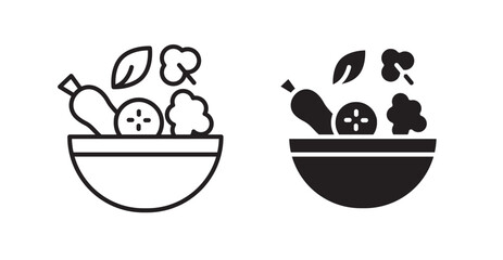 Salad icons. Vector isolated elements concept