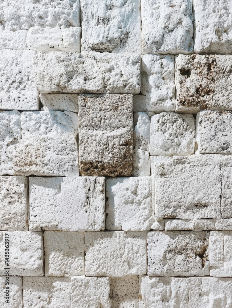 Poster textured stone wall background with natural light and shadows creating a rustic and architectural pa