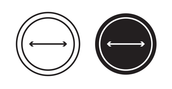 Radius icons. Vector isolated elements concept