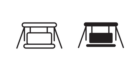 Porch swing icons. Vector isolated elements concept
