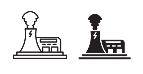 Power plant icons. Vector isolated elements concept