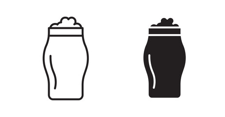 Pint of beer icons. Vector isolated elements concept