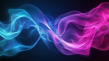 Obraz premium abstract blue and pink swirling light waves