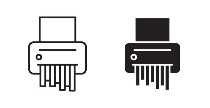 Paper shredder icons. Vector isolated elements concept