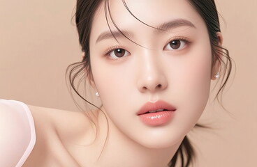 Naklejka premium 아름다움과 감정이 담긴 여성과 아이의 얼굴 클로즈업 Beauty and Emotion in Close-up Faces of Woman and Child